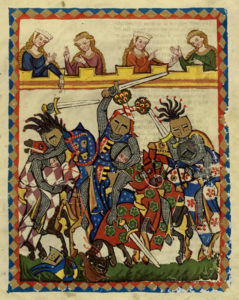 arte medioevo giostre torneo cavalieri combattimento