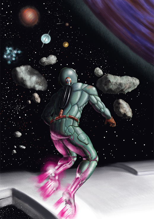 tavoletta grafica astronauta spazio fantasy
