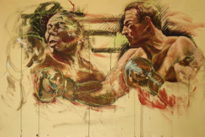 rocky marciano boxe pugilato walcott painting dipinto disegno