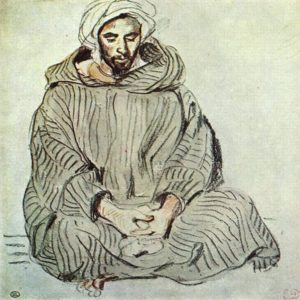 acquerello disegno uomo marocchino delacroix acquerelli