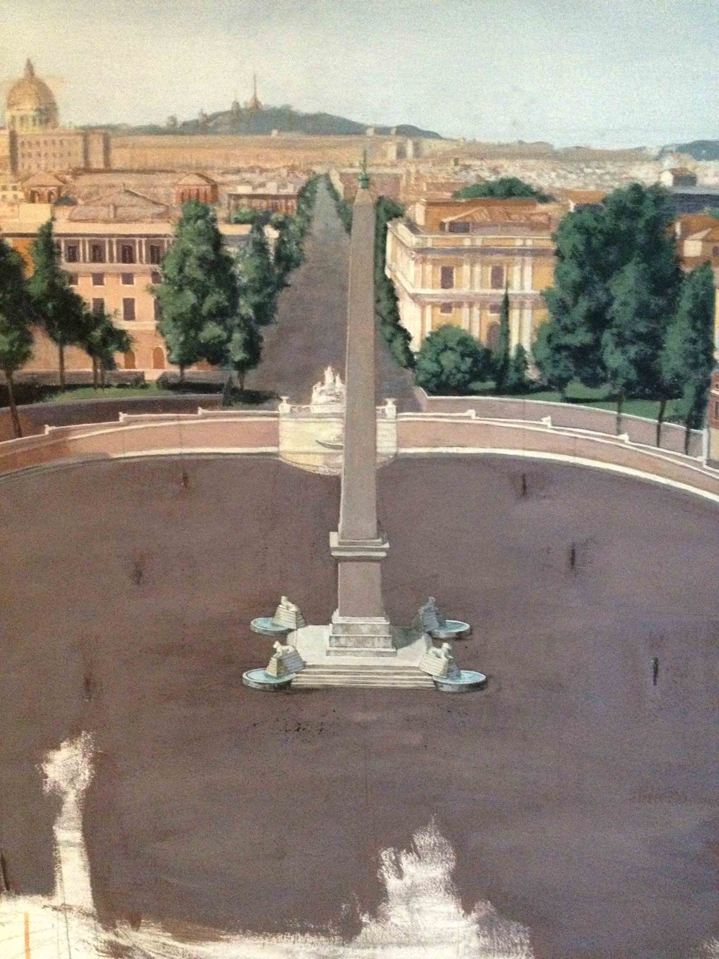 piazza del popolo dipinto paesaggio