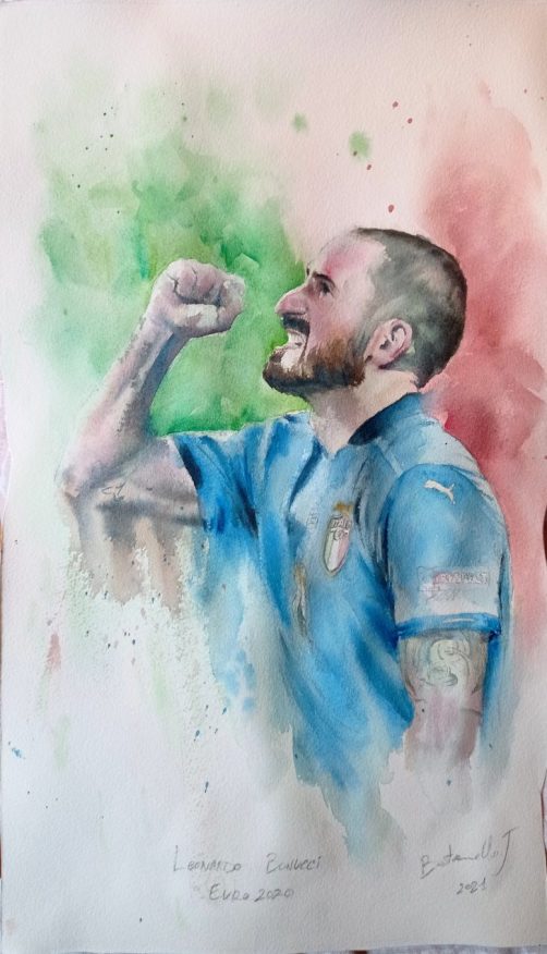 acquerello dipinto bonucci euro 2020