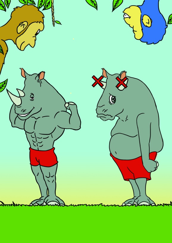 illustrazioni bambini digitali rinoceronte