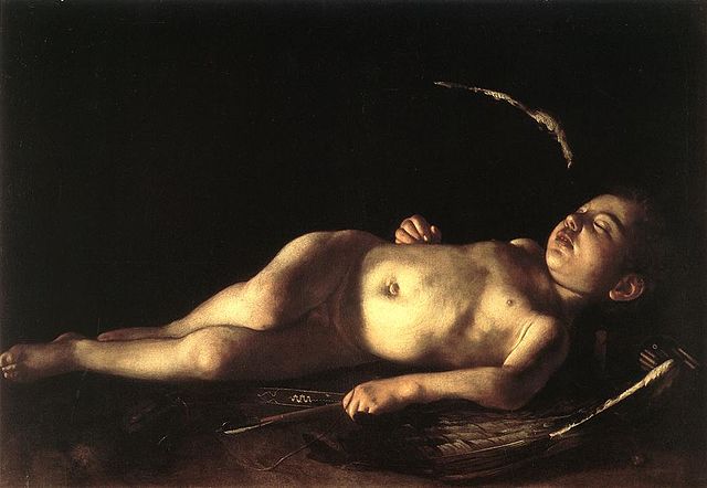 amorino putto dormiente merisi