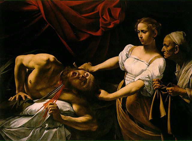 giuditta oloferne olio tela dipinto caravaggio