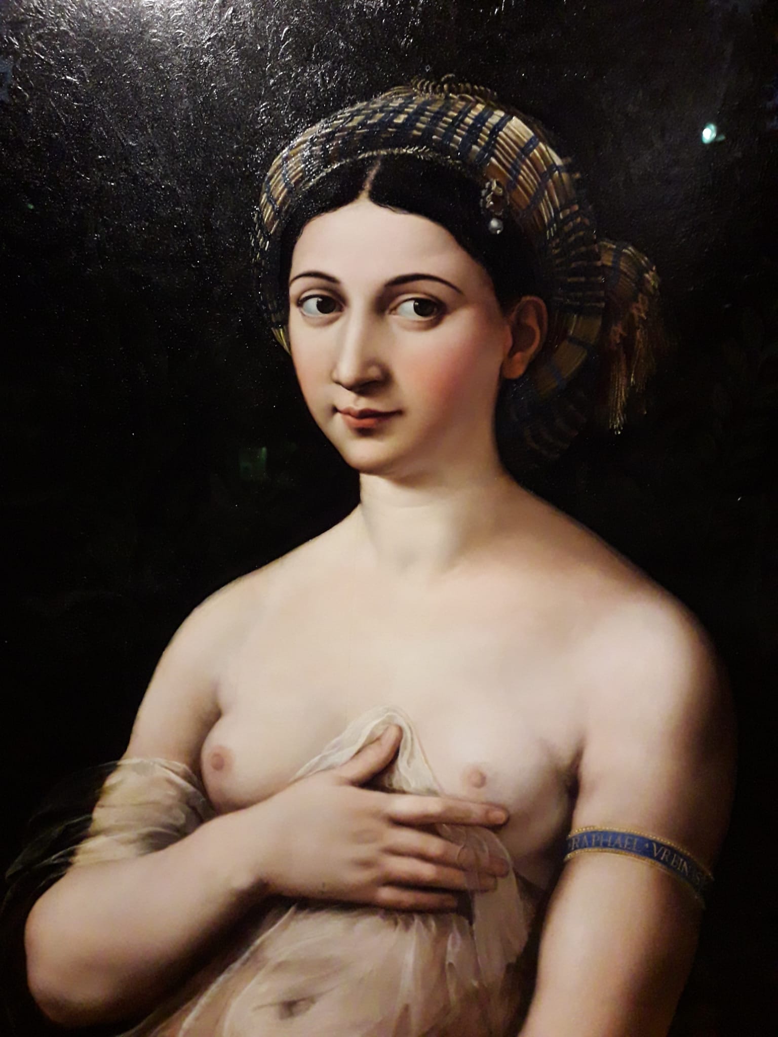 dipinto ad olio ritratto raffaello fornarina donna